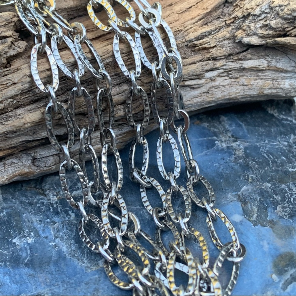 Carolyn Pollack American West Hammered Ovals Sterling Silver Necklace